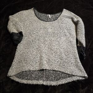 Studio Y Heathered Sweater with Dark Trim